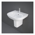 RAK Tonique Basin With Semi Pedestal - 550mm Wide - 1 TH - Alpine White