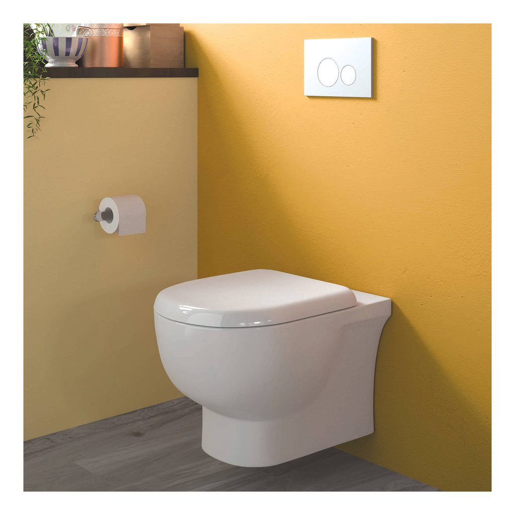 RAK Tonique Rimless Wall Hung Toilet With Soft Close Seat - White