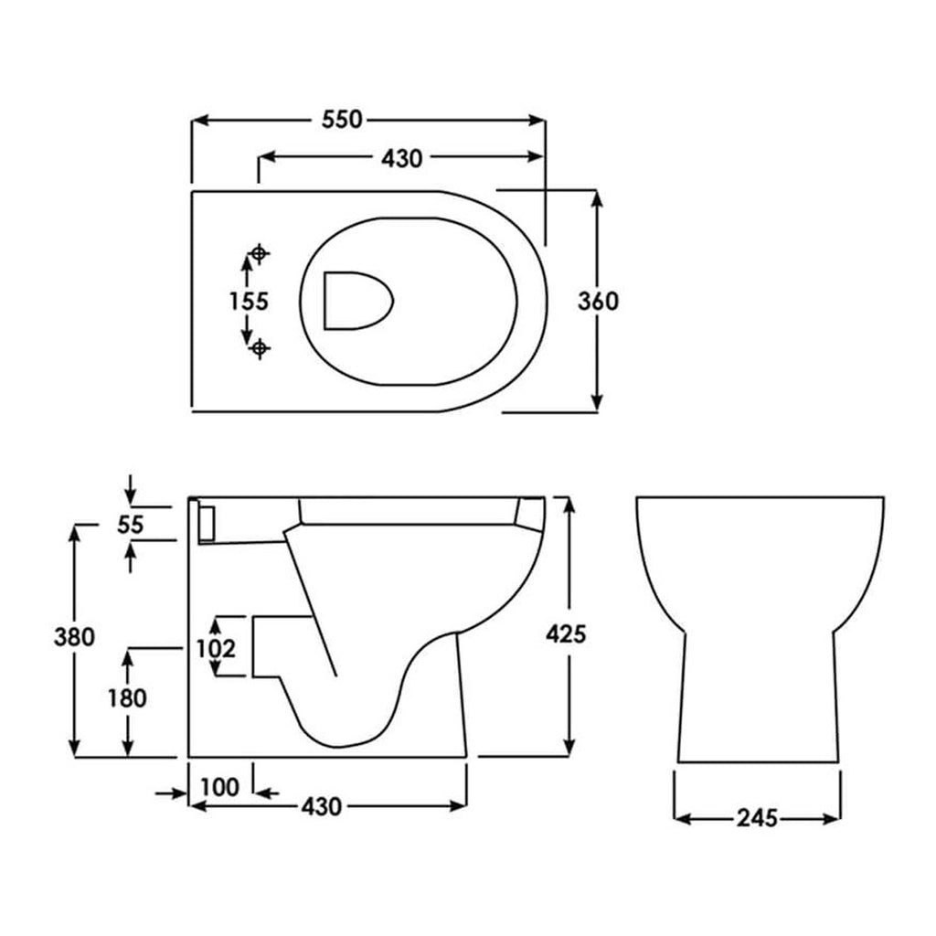 RAK Tonique Back to Wall Toilet With Soft Close Seat - White