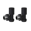 Matt Black Modern Angled Rad Valves 15mm Compression (Pair)