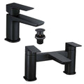 Matt Black Curve Basin Tap & Bath Filler Tap -0