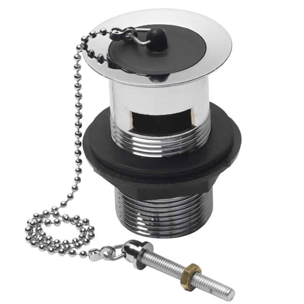 Chrome Basin Waste & Black Plug-0