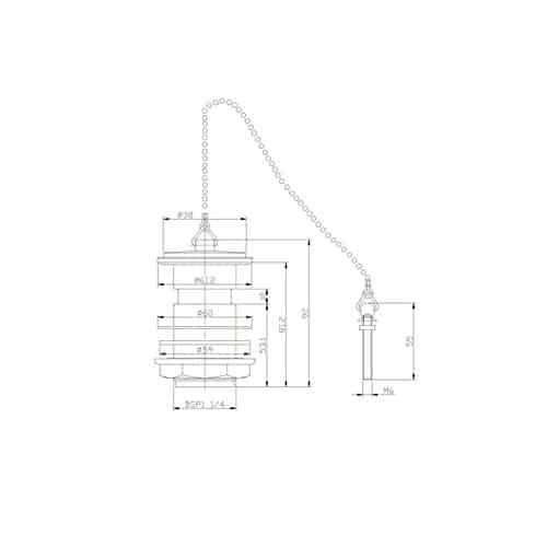 Sink Plug and Chain Waste Bathroom Basin Chrome Slotted Drain-5163