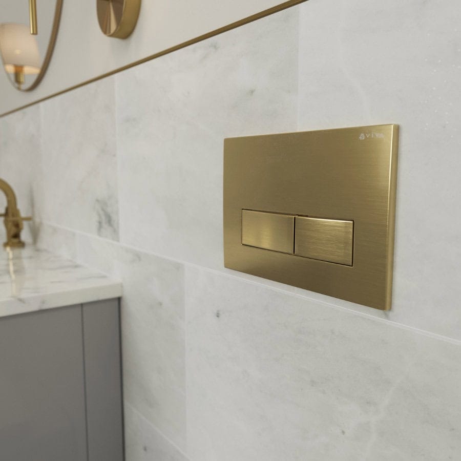 Skylo Ultra24 Brushed Brass Dual Flush Plate
