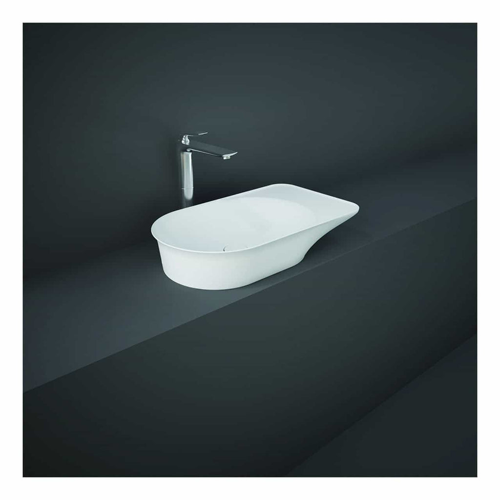 RAK Valet Sit-On Countertop Basin - 640mm Wide - 0 TH - Matt White