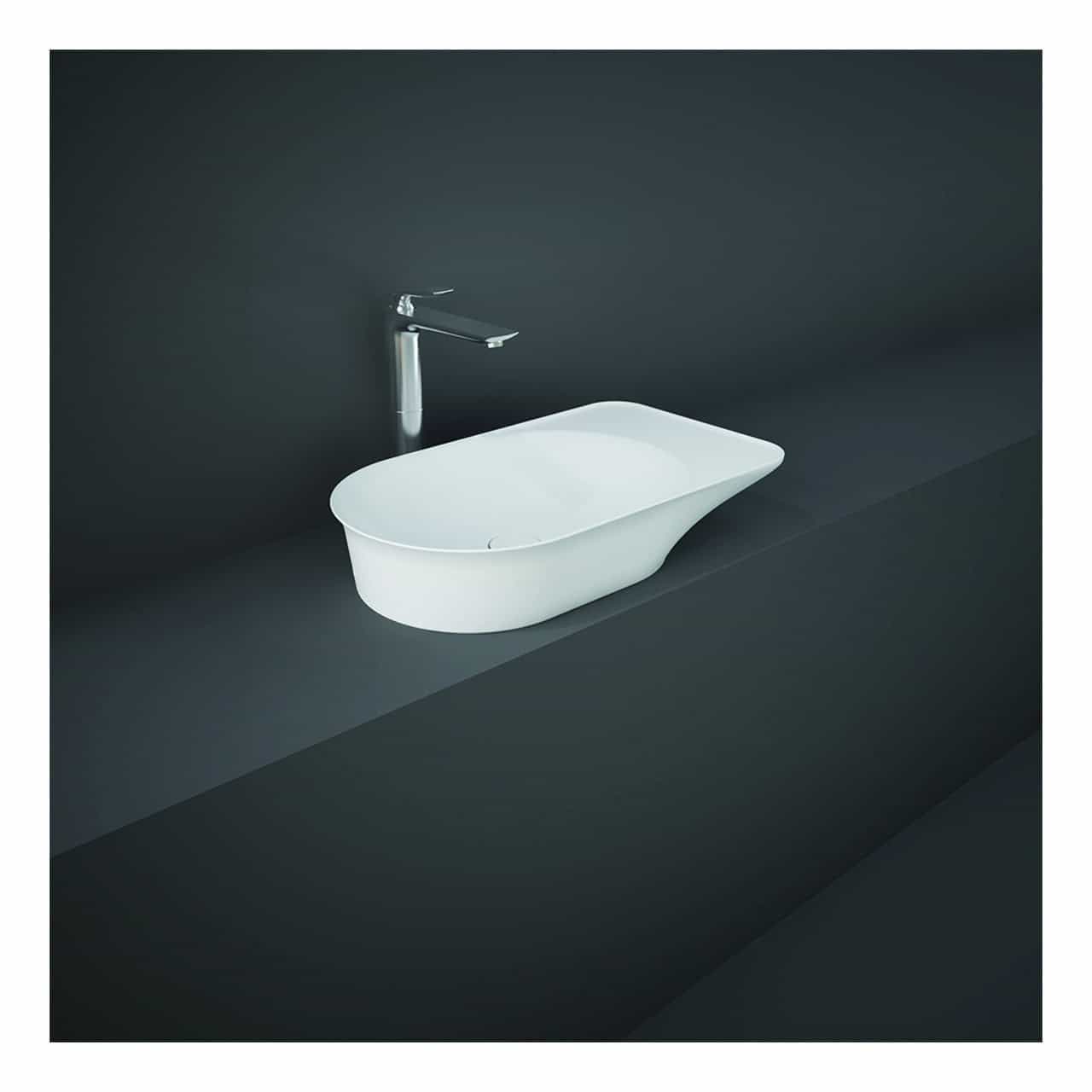 RAK Valet Sit-On Countertop Basin - 640mm Wide - 0 TH - Matt White