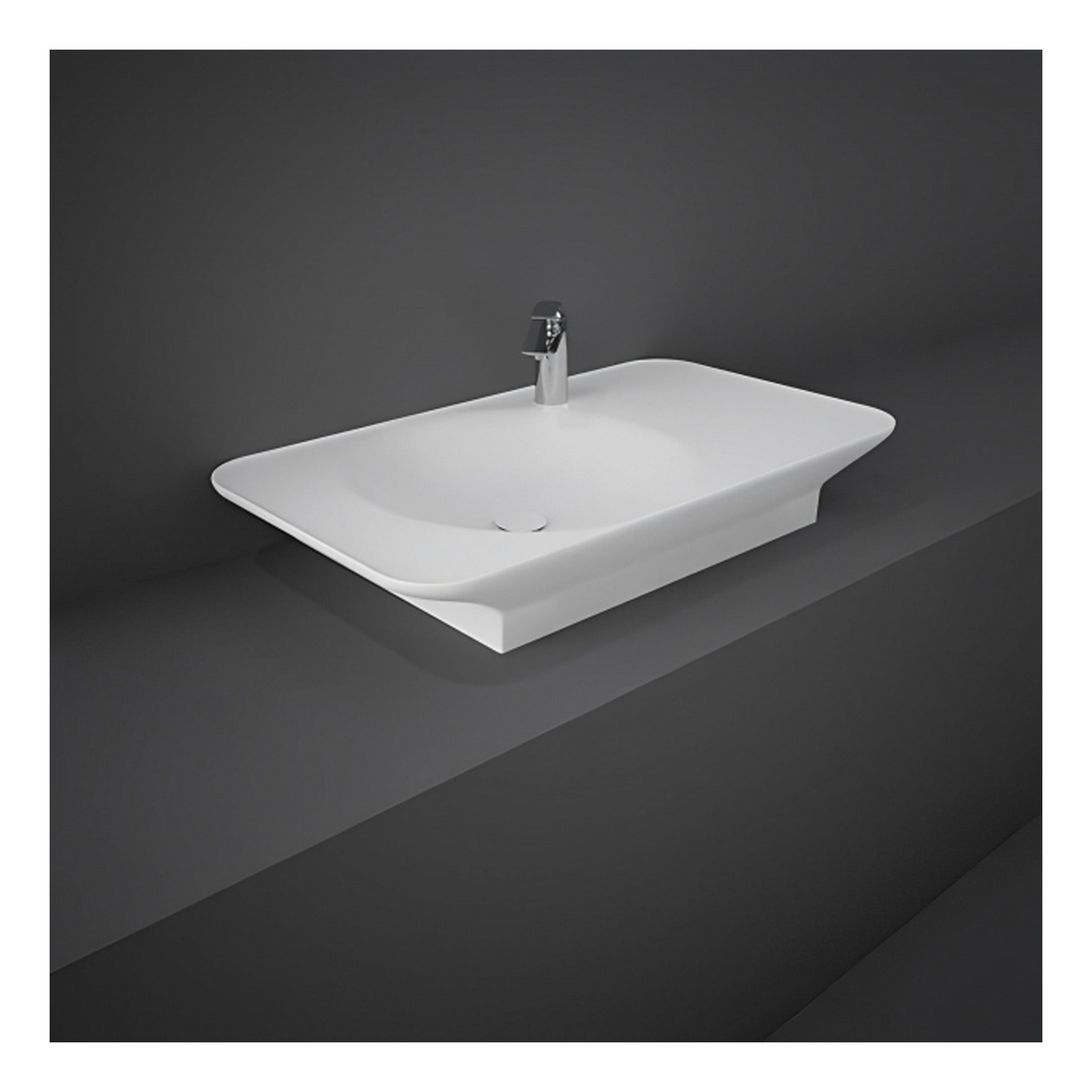 RAK Valet Right Ledge Wall Hung Basin - 920mm Wide - 1 TH - Matt White