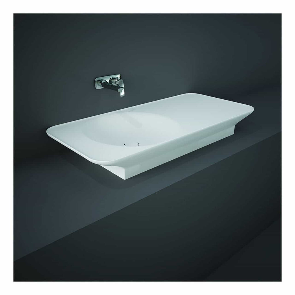 RAK Valet Left Ledge Wall Hung Basin - 1120mm Wide - 0 TH - Matt White