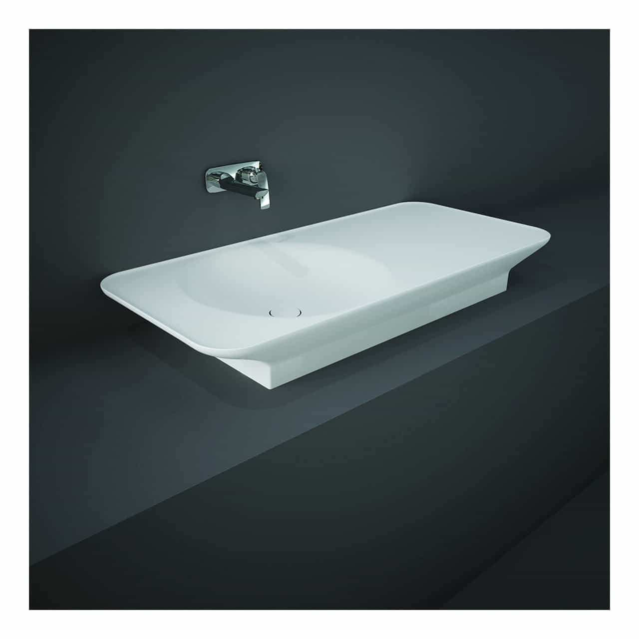 RAK Valet Left Ledge Wall Hung Basin - 1120mm Wide - 0 TH - Matt White