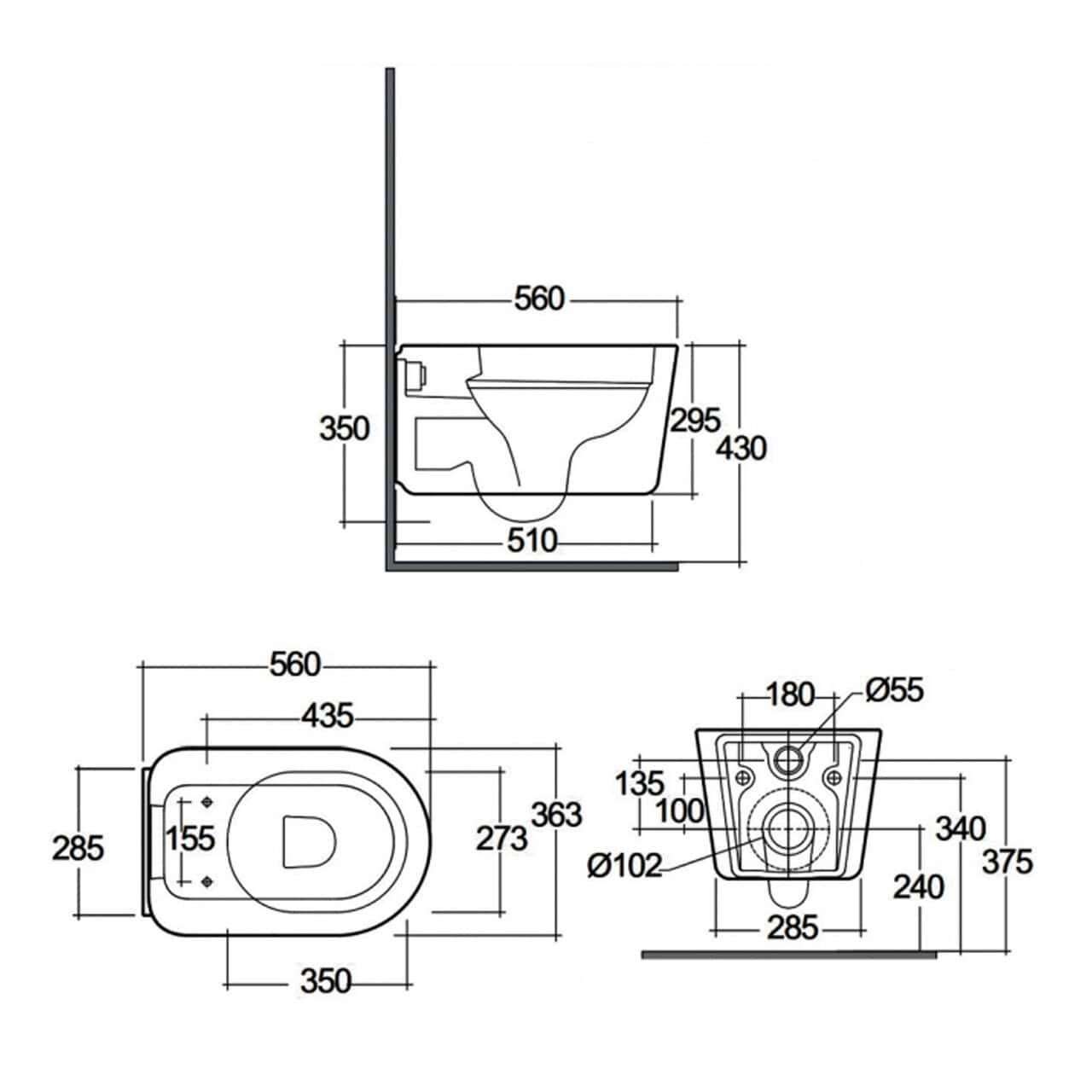 RAK Valet Rimless Wall Hung Toilet And Soft Close Toilet Seat - Matt White
