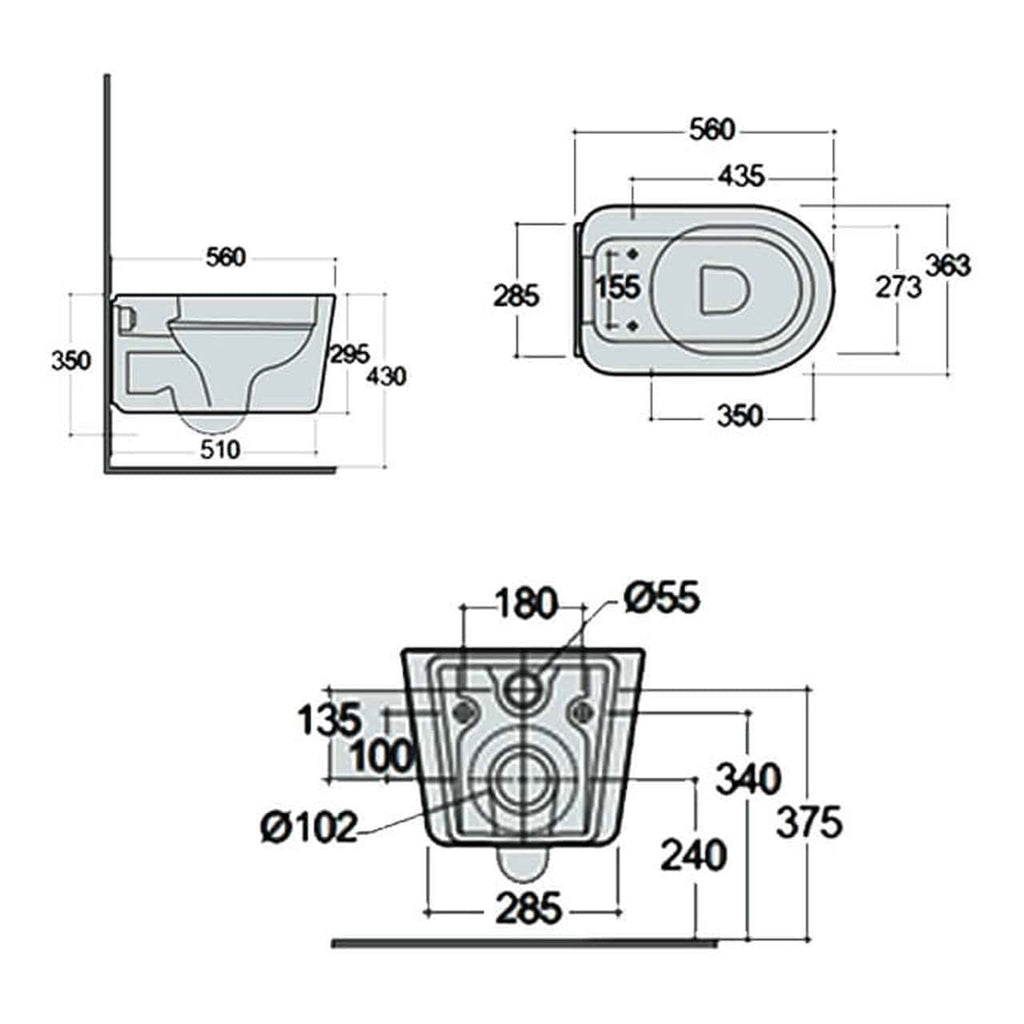 RAK Valet Rimless Wall Hung Toilet With Soft Close Seat - Gloss White