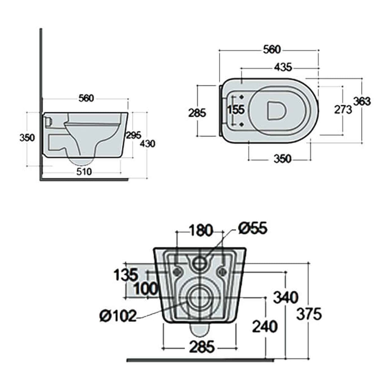 RAK Valet Rimless Wall Hung Toilet With Soft Close Seat - Gloss White