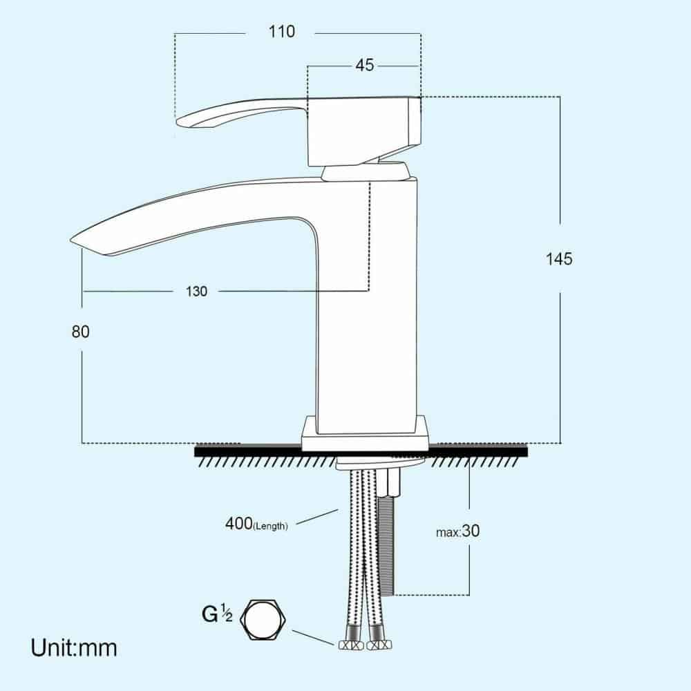 Basin & Bath Shower Mixer Tap & Shower Slide Rail Kit Matt Black Bathroom Taps-13136