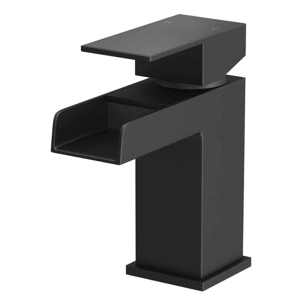 Matt Black Waterfall Basin Mono Mixer Tap NO WASTE-0