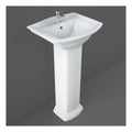 RAK Washington Basin With Small Full Pedestal - 460 Wide - 1 TH - Alpine White