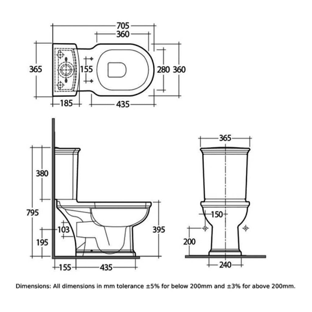 RAK Washington Full Access Close Coupled Toilet With Cistern And Soft Close Seat - White