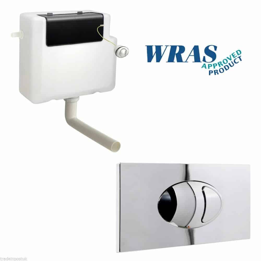 Front & Top Access Dual Flush Concealed WC Cistern - with Large Flush Plate-0