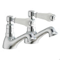 1/4 Turn Antique Victorian Style Chrome Bathroom Hot & Cold Basin Taps (bloom)-0