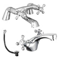 Sterling Traditional Bath Filler Mixer & Basin Tap Pack Inc. Retainer Bath Waste - Chrome-0