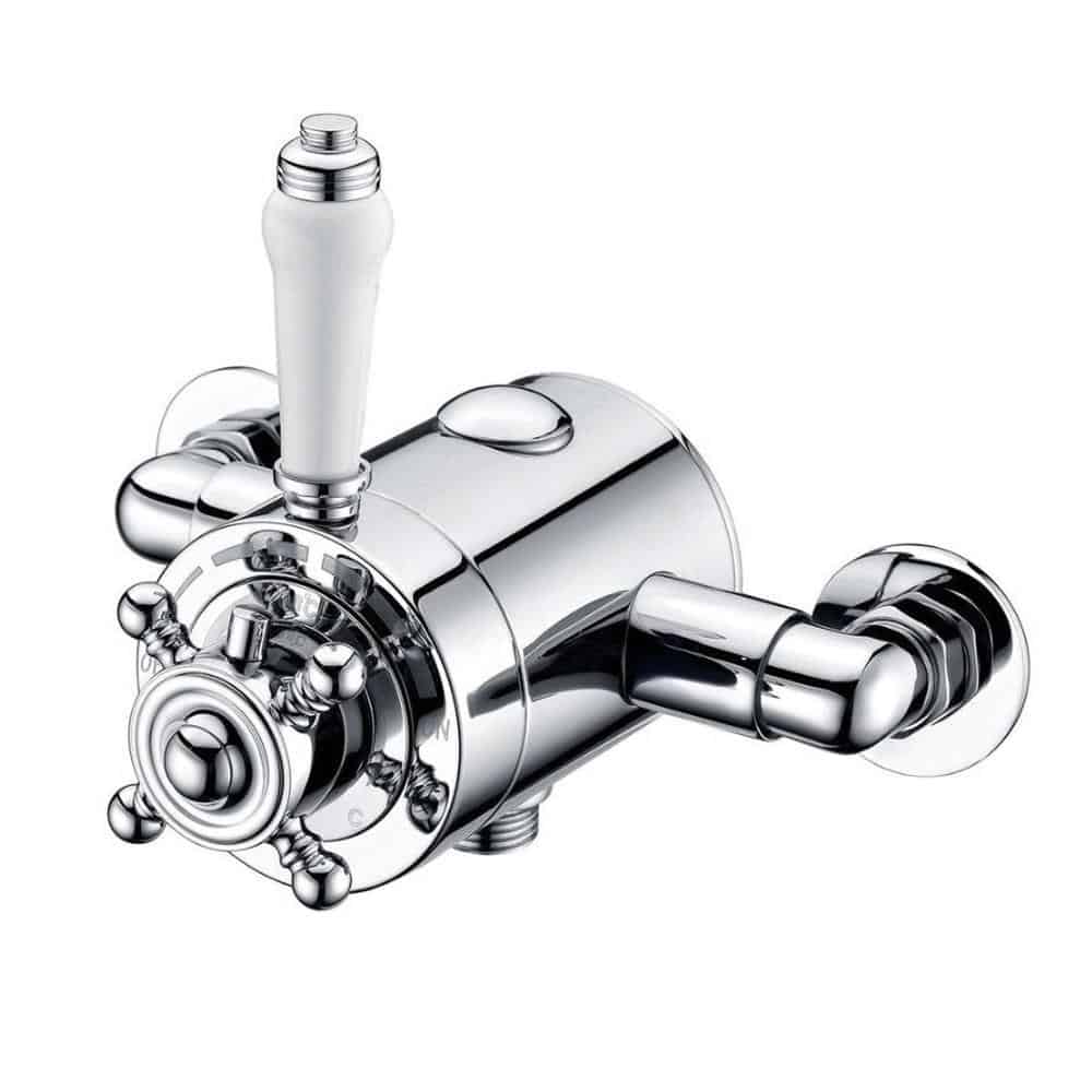 Traditional Thermostatic Shower Valve Adjustable Centres 130 - 150mm-0