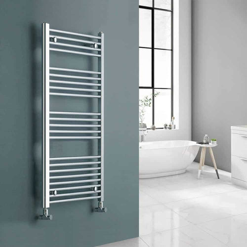 1200mm x 600mm Chrome Heated Towel Warmer Ladder Rail -0