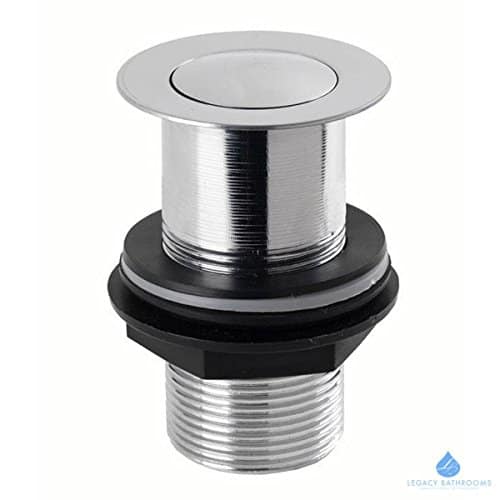 CHROME BATHROOM UNSLOTTED CLICK CLACK BASIN SINK PUSH BUTTON WASTE POP UP PLUG-0