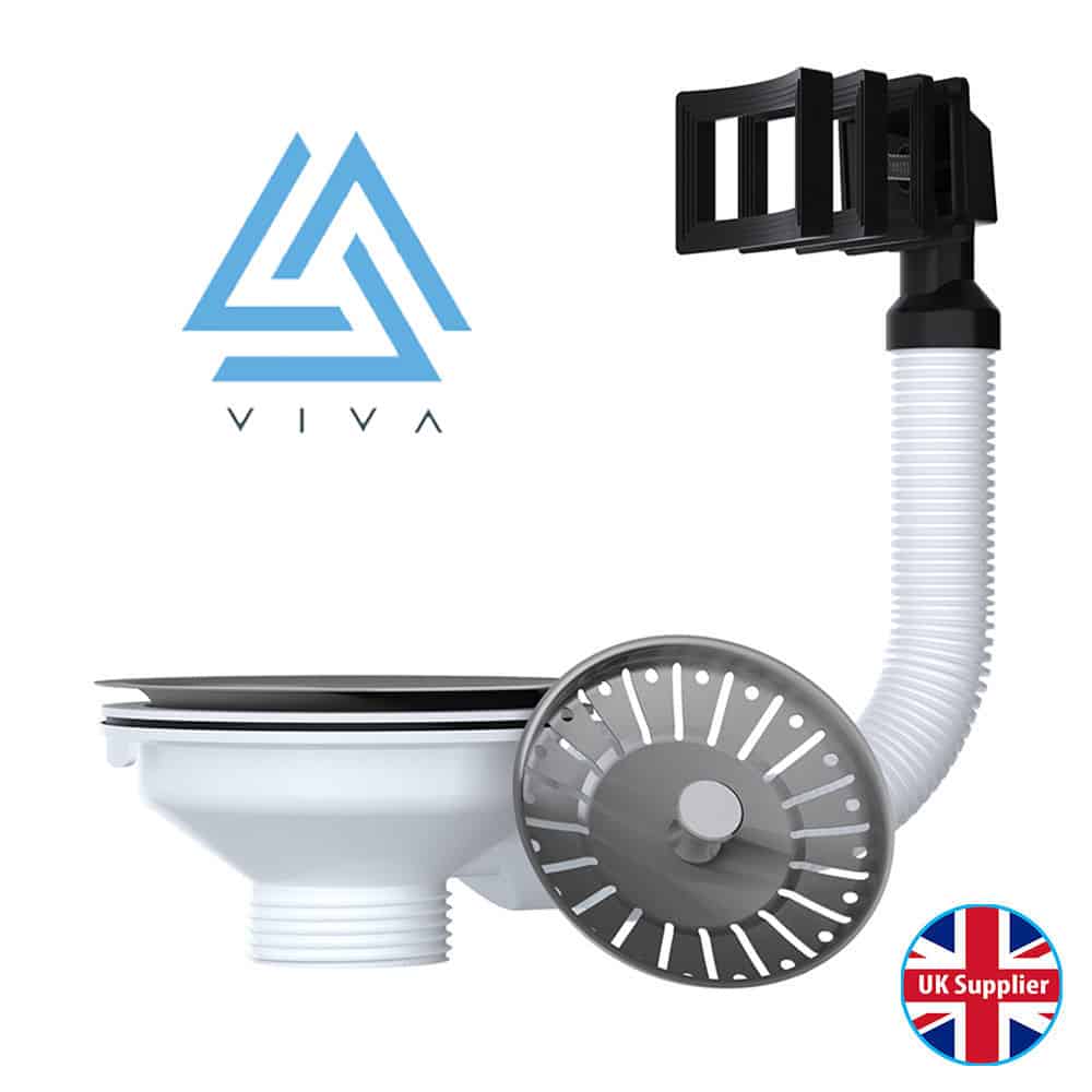 Viva 40mm Kitchen Sink Basket Strainer Waste Plug Rectangular Square Overflow-0