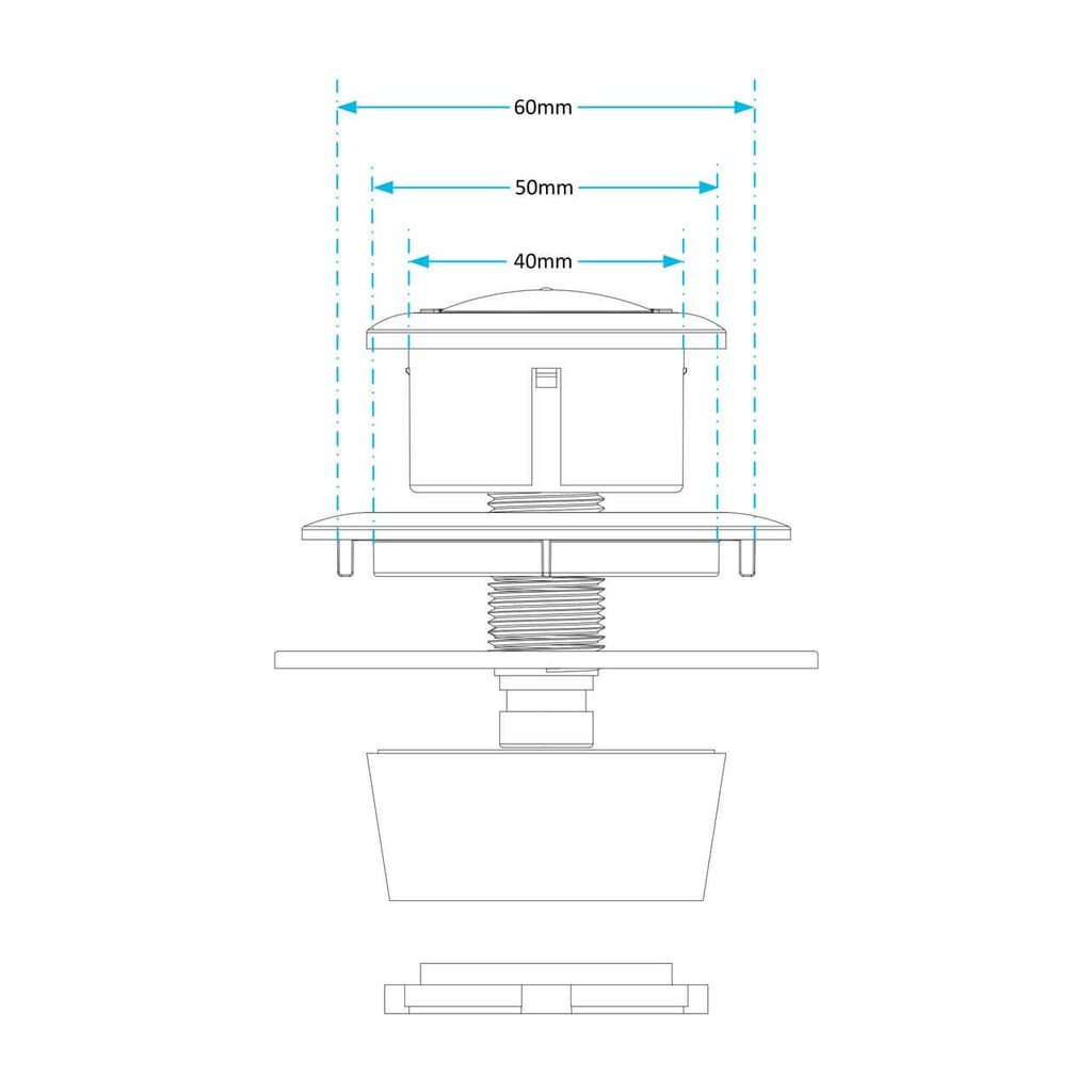 Viva Black Uni Button For Cable Operated Cisterns