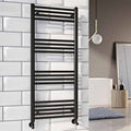 1000 X 500mm Matt Black Straight Heated Towel Ladder Radiator