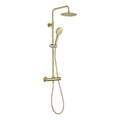 Round Brushed Brass Thermostatic Shower Kit
