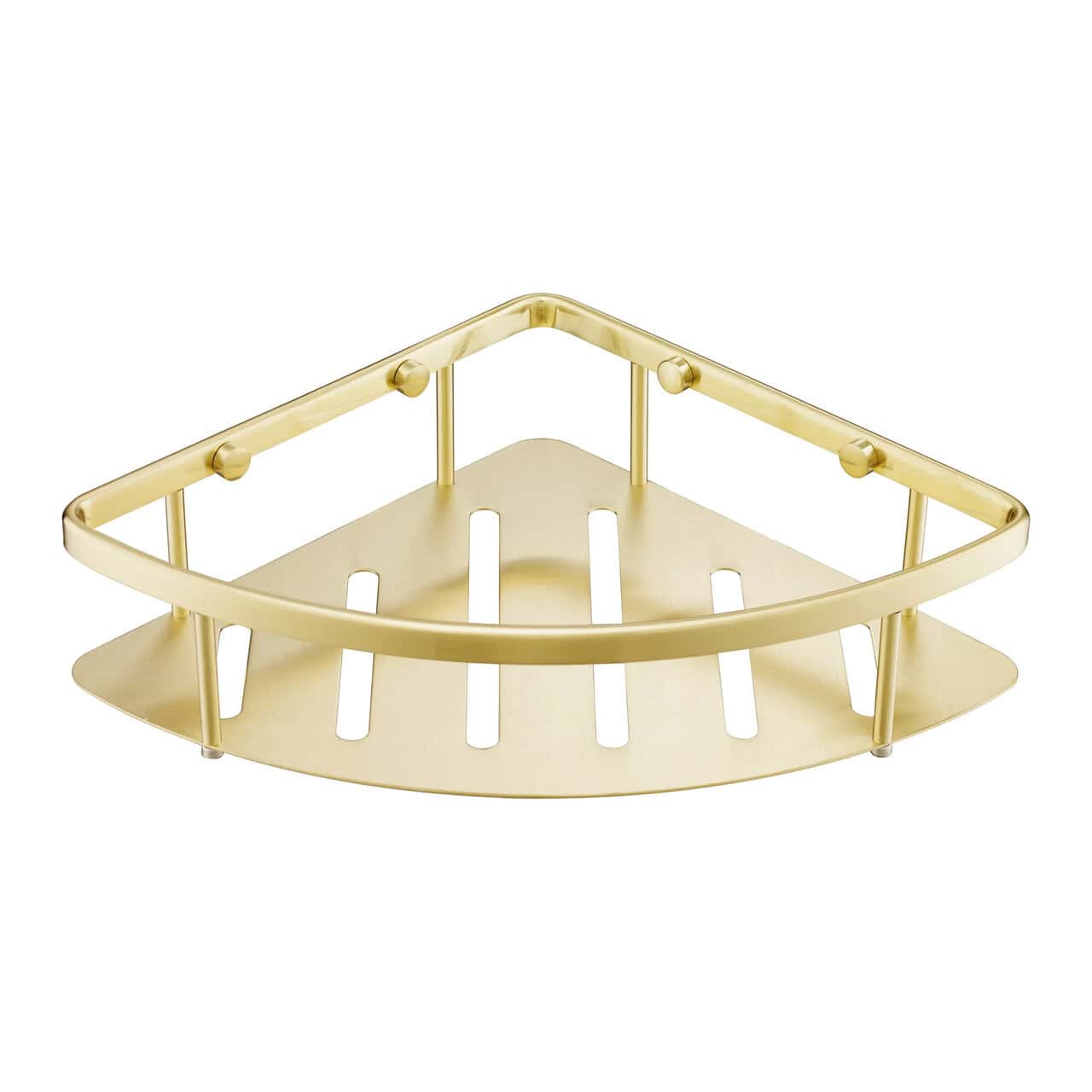 Brushed Brass Single Shower Corner Caddy Basket