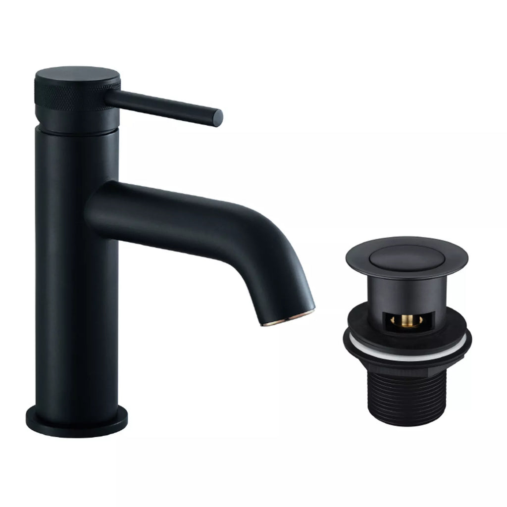 2 Door Floorstanding Vanity Unit With Basin and Black Peg Lever Basin Tap with Waste- 500mm