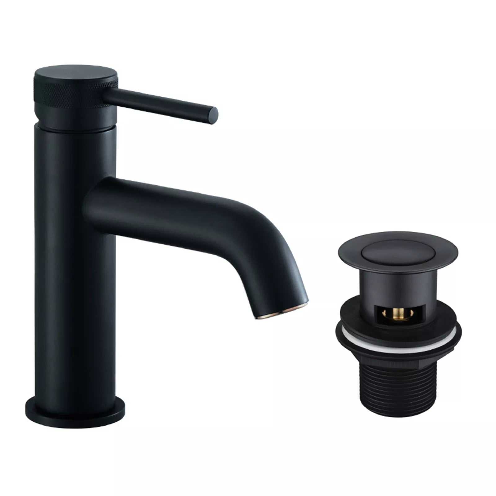 2 Door Floorstanding Vanity Unit With Basin and Black Peg Lever Basin Tap with Waste- 500mm