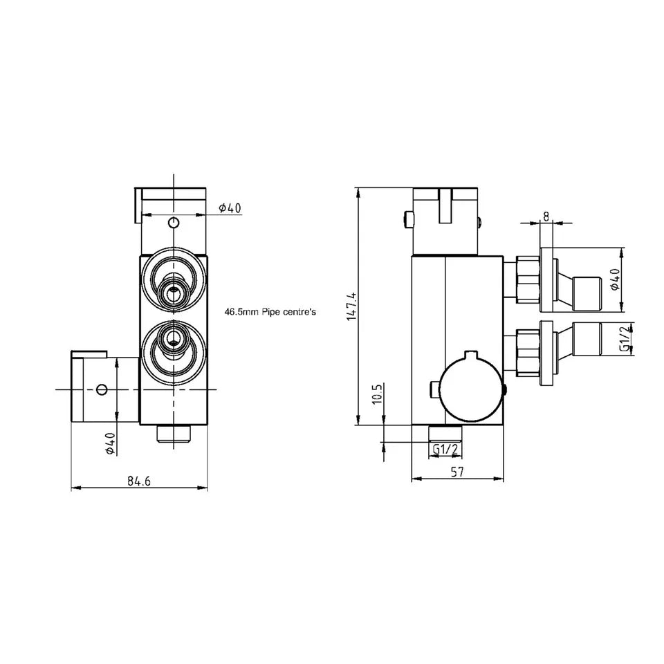 Thermostatic Vertical Valve for Douche