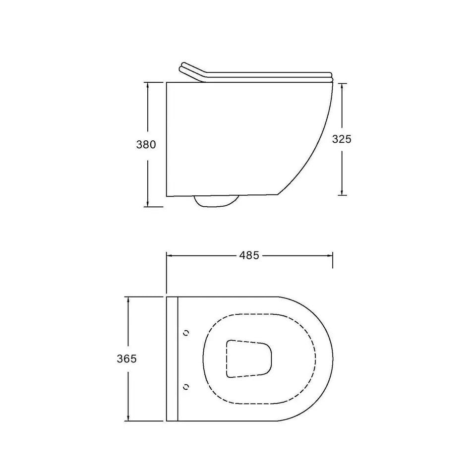 Rimless Wall Hung Toilet Pan &amp; Low Height 0.80m Concealed Cistern Frame Unit