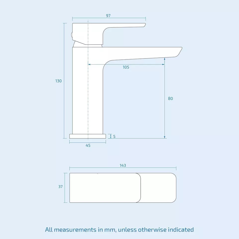 2 Door Floorstanding Vanity Unit With Basin and Black Curve Basin Mixer Tap with Waste- 500mm