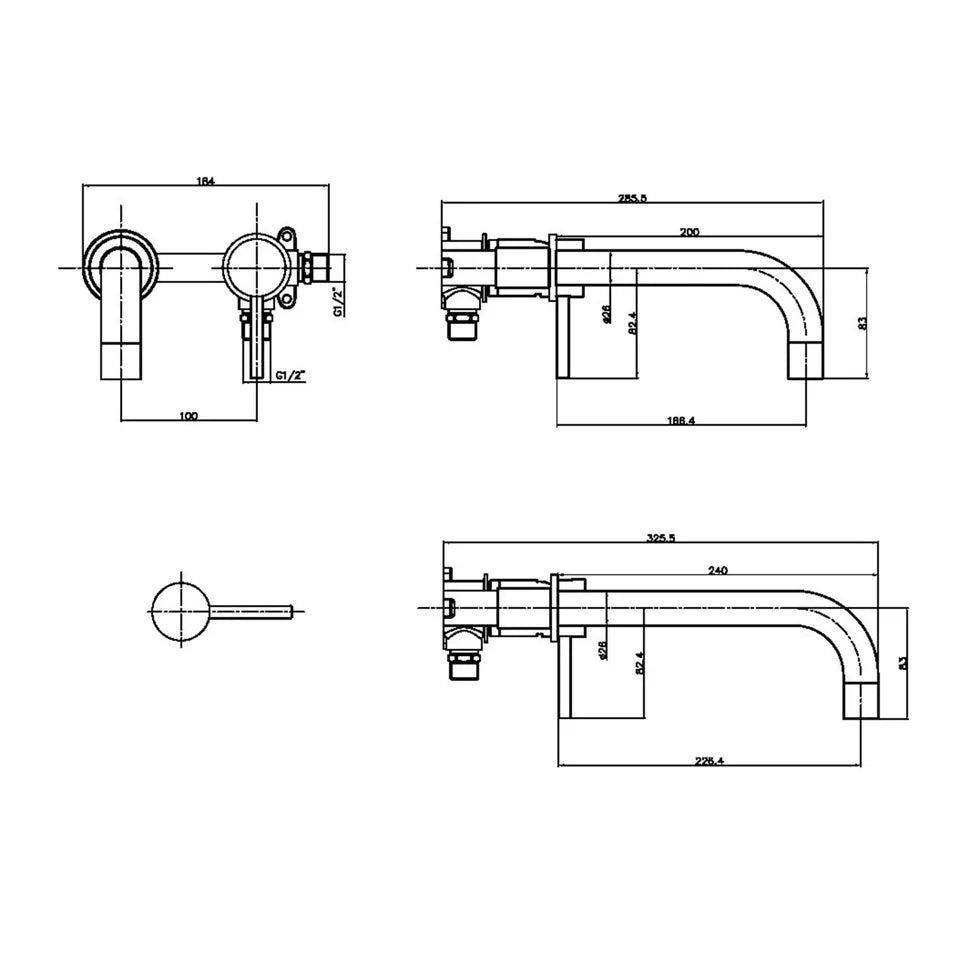 Wall Mounted Basin Mixer Tap