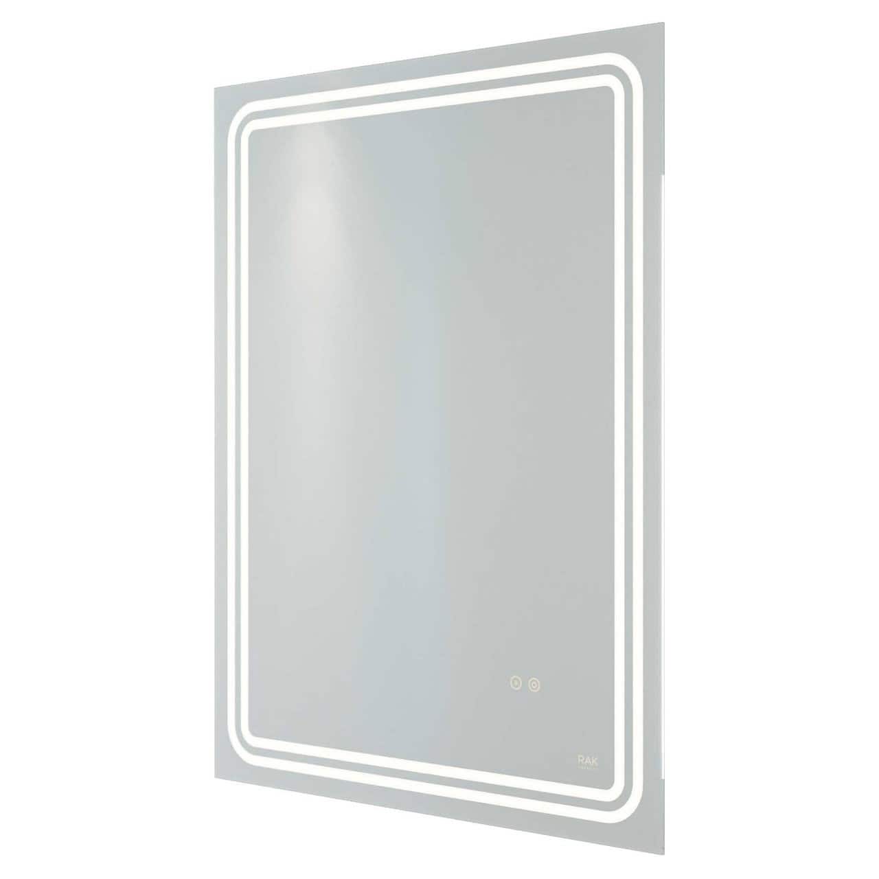 RAK Pluto 600x800mm Silvery White Square Touch Sensor Illuminated Mirror IP 44