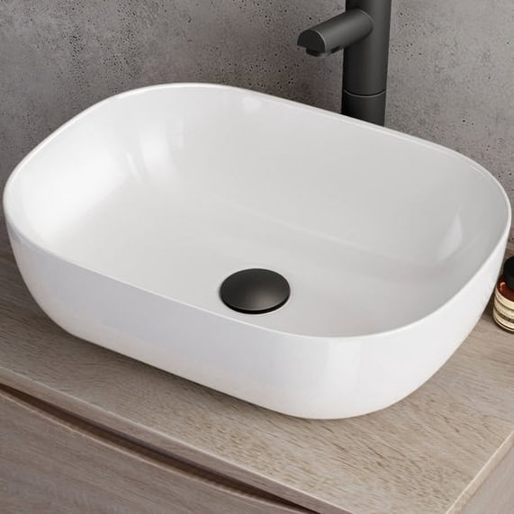 Modern Contemporary Black Full Cover Basin Waste - Slotted