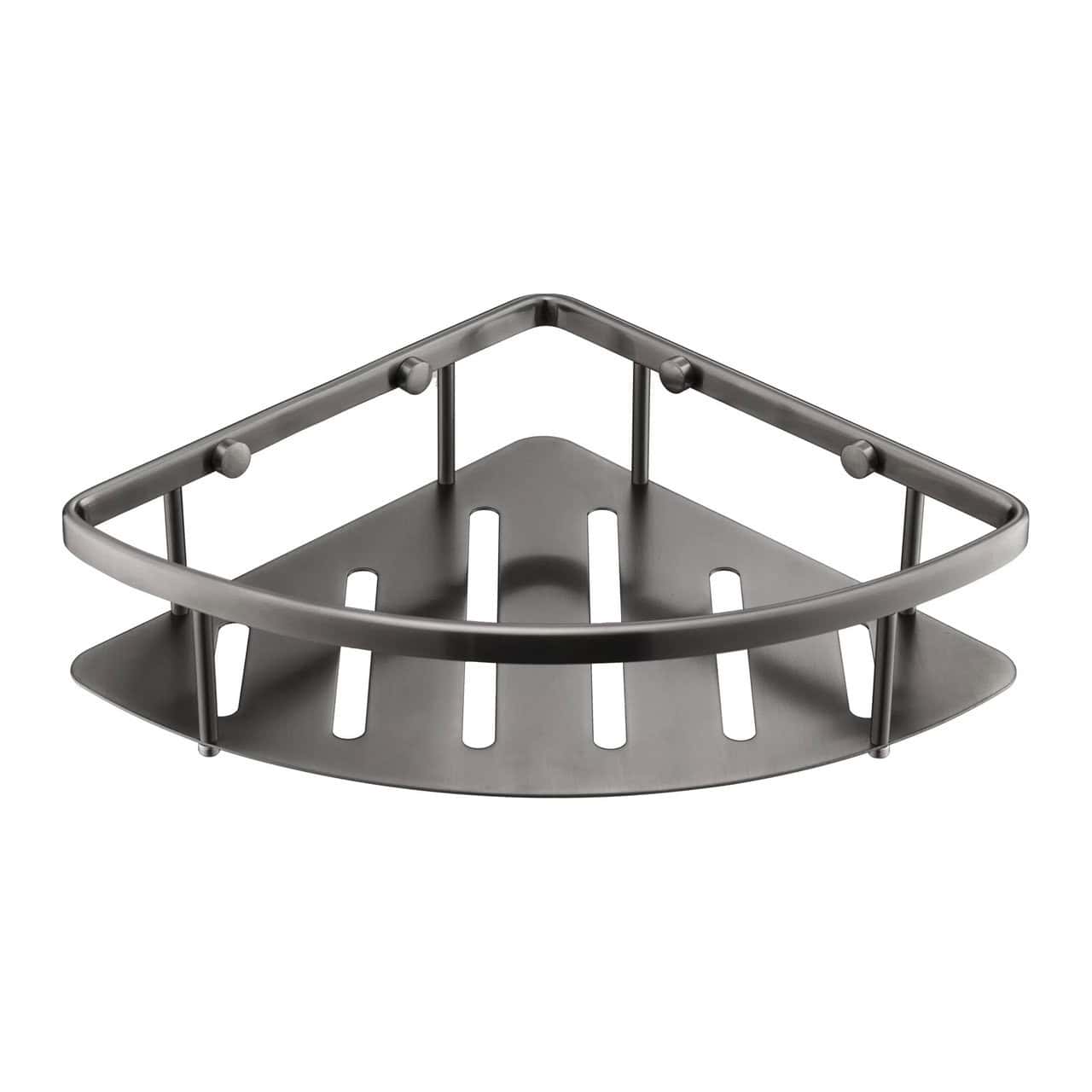 Brushed Black Single Shower Corner Caddy Basket